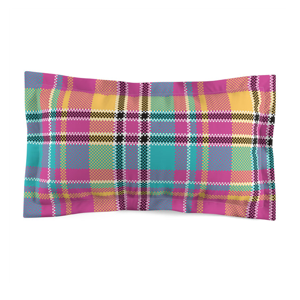 Pink Tartan Microfiber Pillow Sham
