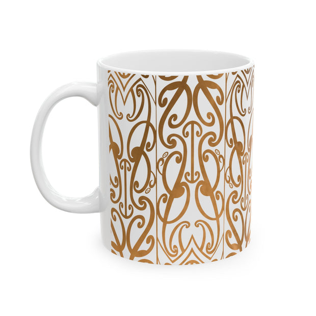 Burnt Orange Koru Ceramic Mug, (11oz, 15oz)