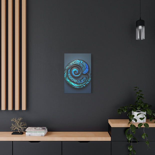 Stunning Blue Paua Abalone Shell Spiral Classic Canvas