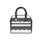 Black and White Chantelle Lace Shoulder Handbag
