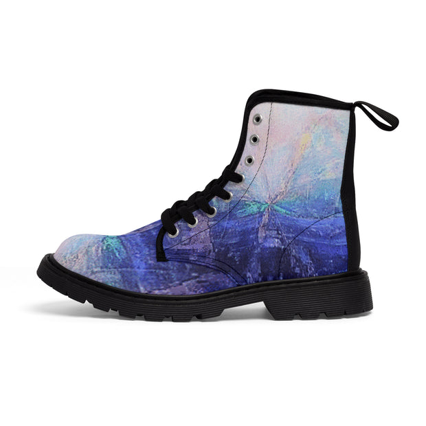 Women's Canvas Boots Blue and Pink Gradient