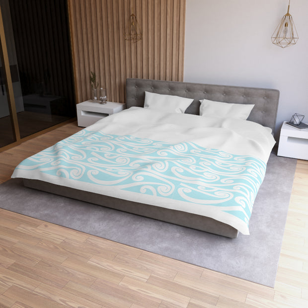 Soft Pastel Aqua Blue Microfiber Duvet Cover