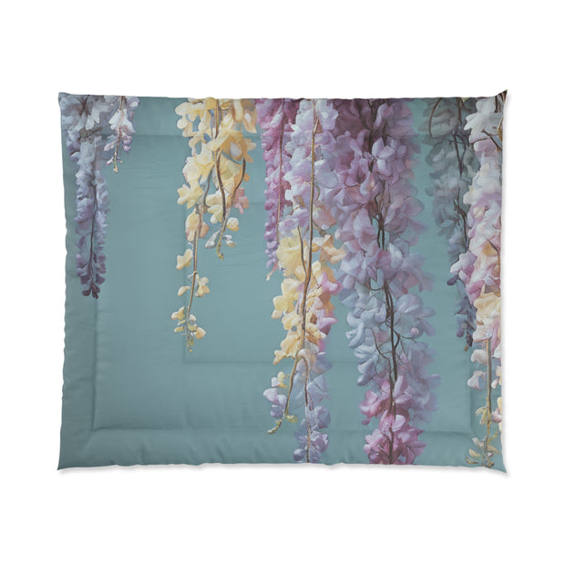 Soft Teal Antique Wisteria Comforter