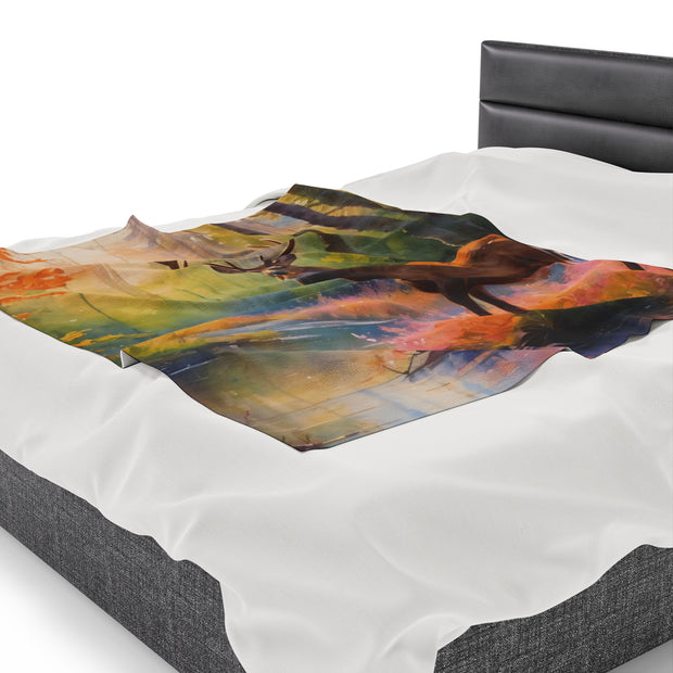 Deer Heaven Velveteen Plush Blanket