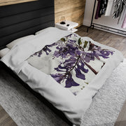 Purple Jacaranda Flowers Velveteen Plush Blanket
