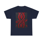 Red and Black Maori Design Mana Unisex Heavy Cotton Tee