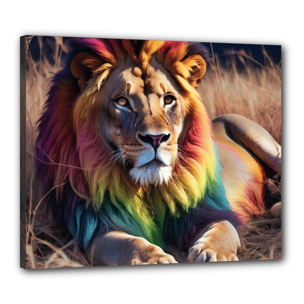 Magnificent Rainbow Lion 2 Canvas 24" x 20" (Framed)
