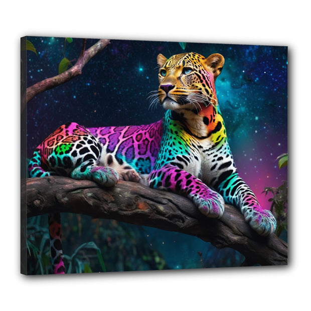 Rainbow Leopard Canvas 24" x 20" (Framed)