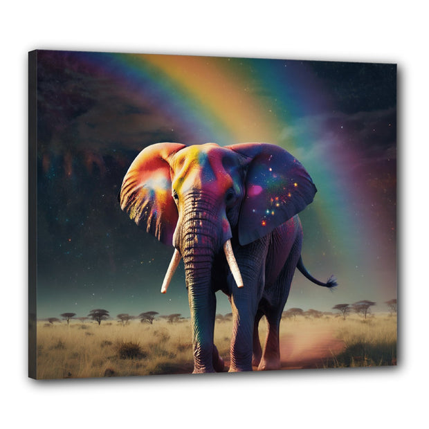 Well structure Rainbow Elephant Canvas, Elephant Canvas Art, Elephant Wall Art, Framed Canvas Art, 24" x 20" Canvas. Colorful Elephant Painting, Vibrant Elephant Artwork, Animal Canvas Prints, Modern Home Decor, Nature-Inspired Art, Elephant Decor, Elephant Painting Framed, Elephant Artwork for Living Room, Ready to Hang Elephant Art, Artistic Elephant Canvas.