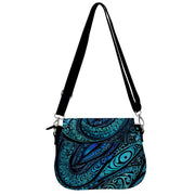 Paua Abalone Shell Pattern Saddle Handbag