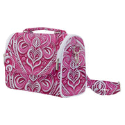 Pink and White Koru Satchel Shoulder Bag
