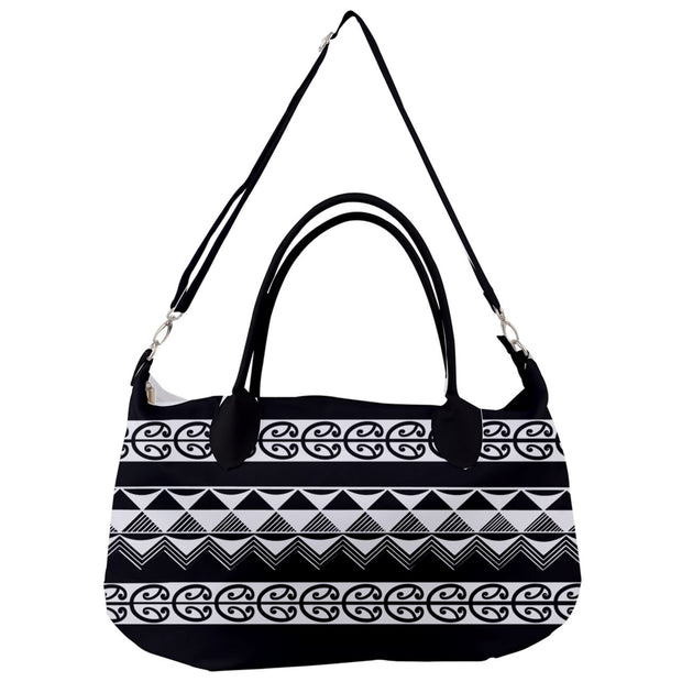 Tukutuku Black and White Removable Strap Handbag