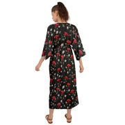 Red Rose Grecian Style  Maxi Dress