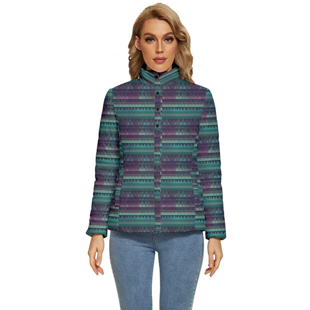 Paua Abalone Shell  Women's Puffer Bubble Jacket Coat