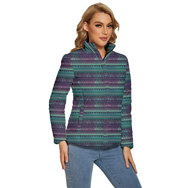 Paua Abalone Shell  Women's Puffer Bubble Jacket Coat