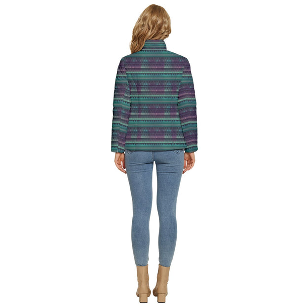Paua Abalone Shell  Women's Puffer Bubble Jacket Coat
