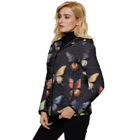Butterfly Women's Hooded Quilted Jacket