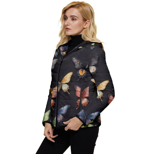 Butterfly Women's Hooded Quilted Jacket