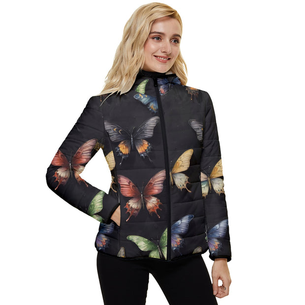 Butterfly Women's Hooded Quilted Jacket