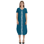 Peacock Blue T Shirt Dress With Pockets