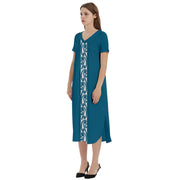 Peacock Blue T Shirt Dress With Pockets