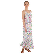 White Roses Cami Maxi Ruffle Chiffon Dress