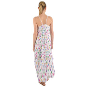 White Roses Cami Maxi Ruffle Chiffon Dress