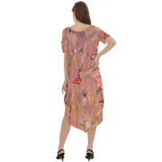 Cinnamon Garden Cold Shoulder Loose Fit Dress With Pockets