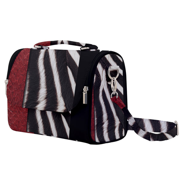 Zebra Red Satchel Shoulder Bag