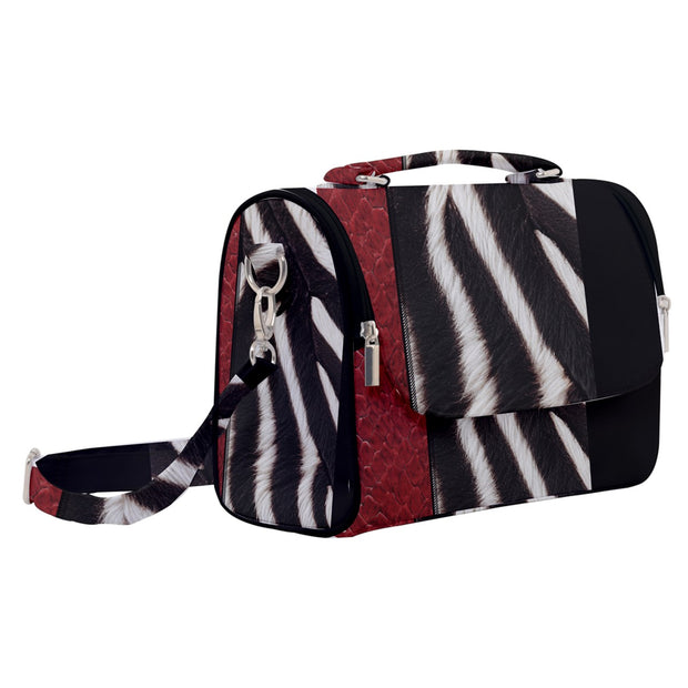 Zebra Red Satchel Shoulder Bag