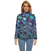 Paua Shell Design Women's Puffer Bubble Jacket Coat