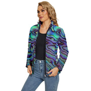 Paua Shell Design Women's Puffer Bubble Jacket Coat