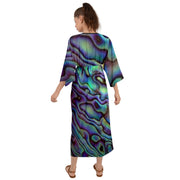 Natural Paua Shell Design Grecian Style  Maxi Dress
