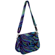Paua Shell Design Saddle Handbag