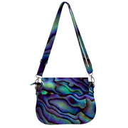 Paua Shell Design Saddle Handbag
