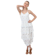 Blue Flowers and Butterflies Layered Bottom Dress