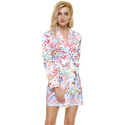 Light Tropical Long Sleeve Satin Robe