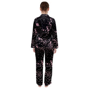 Cherry Blossom at Night Women's Long Sleeve Satin Pajamas Set