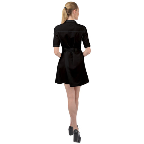 Black Belted Shirt Dress