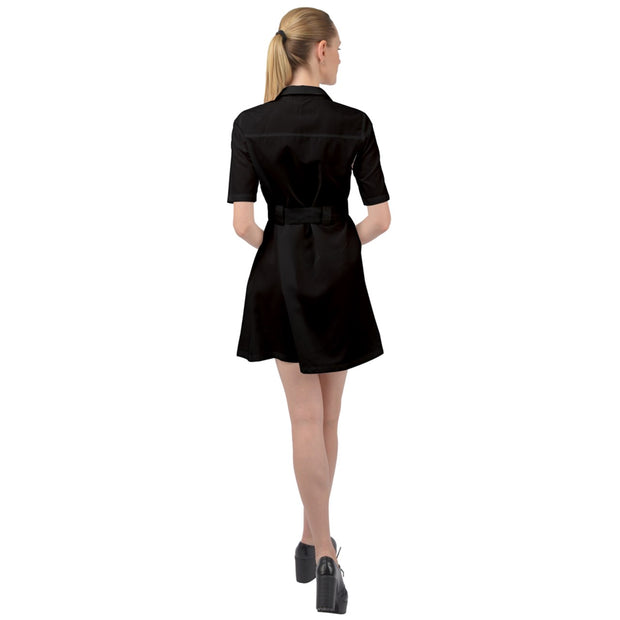Black Belted Shirt Dress