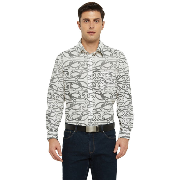 Soft Greys Koru Men's Long Sleeve Pocket Shirt