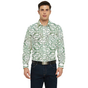Natural Soft Green Koru Men's Long Sleeve Pocket Shirt
