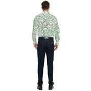 Natural Soft Green Koru Men's Long Sleeve Pocket Shirt