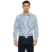 Soft Blue Koru Men's Long Sleeve Pocket Shirt