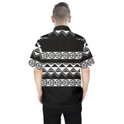 Black and White TukuTuku Men's Hawaii Shirt