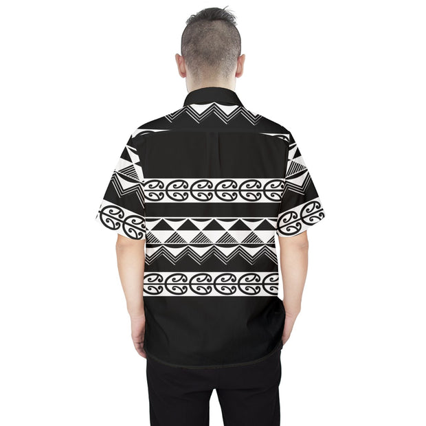 Black and White TukuTuku Men's Hawaii Shirt
