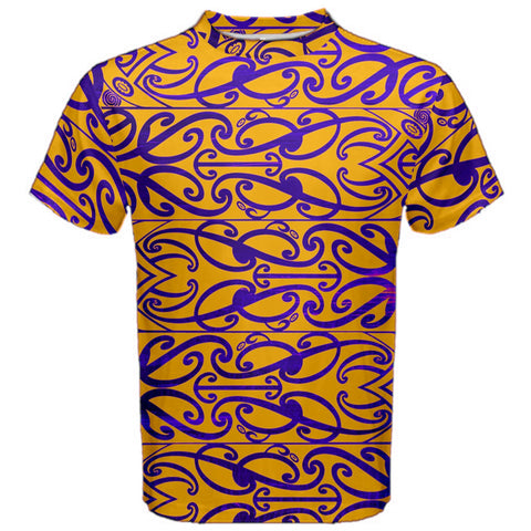 Orange and Purple Koru Men's Cotton T-Shirt