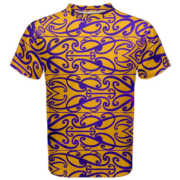 Orange and Purple Koru Men's Cotton T-Shirt