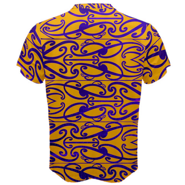 Orange and Purple Koru Men's Cotton T-Shirt