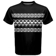 Black and White Māori design Men's Cotton T-Shirt